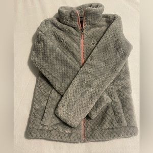 Girl's Columbia Gray/Pink Cozy Zip Jacket Small